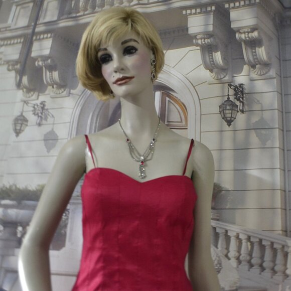 Max and Cleo Dress Size 6 to 8 Red Dressy Cocktail Evening Ruffled 36-inch Chest - Picture 9 of 9